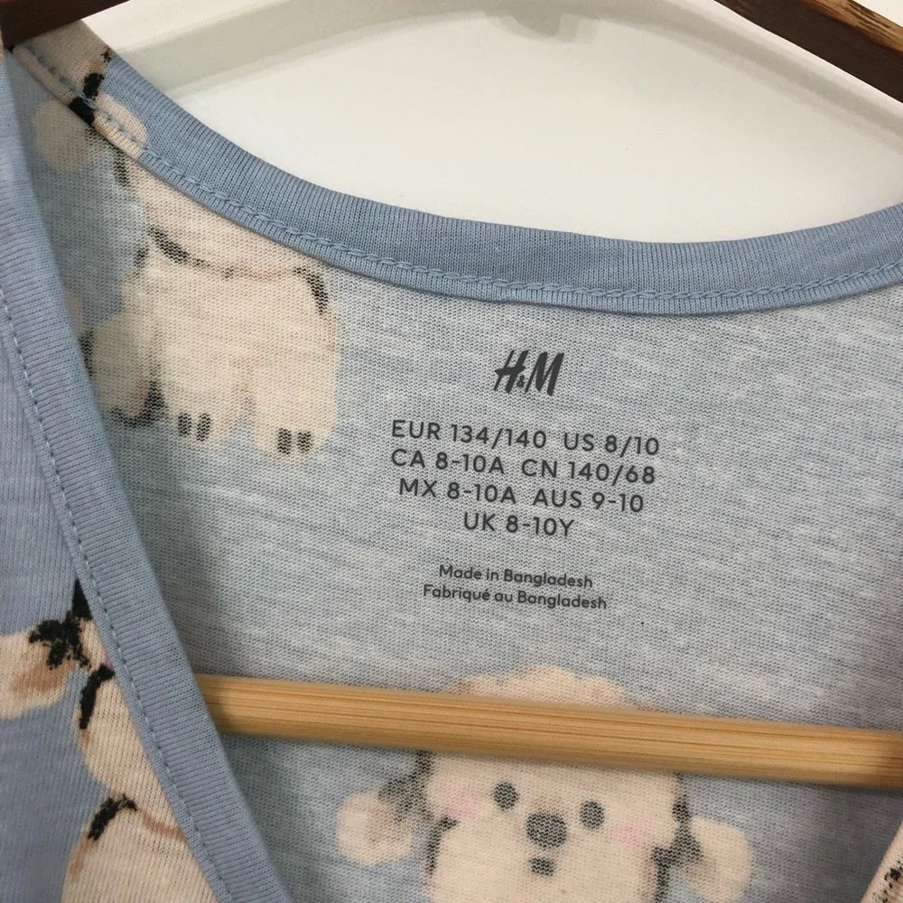 H&M Light Blue Puppy Print Tank Dress 8/10
